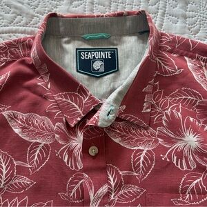 Men's Red Floral Casual Button Down Shirt